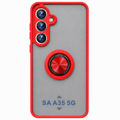 Funda con Anillo Integrado para Samsung A35 - Rojo