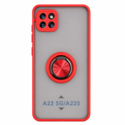 Funda con Anillo Integrado para Samsung A22 - Rojo