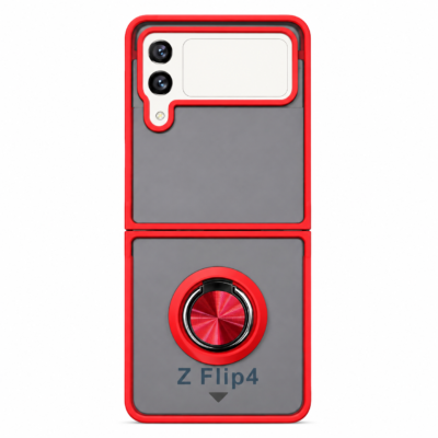 Funda con Anillo Integrado para Samsung Z FLIP 4 - Rojo