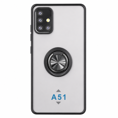 Funda con Anillo Integrado para Samsung A51 - Negro