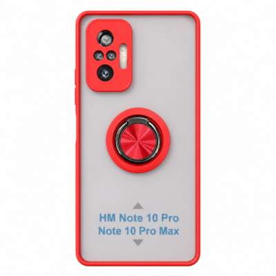 Funda con Anillo Integrado para Xiaomi Redmi Note 10 PRO - Rojo