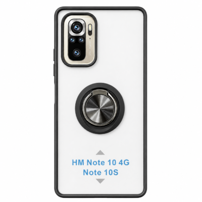 Funda con Anillo Integrado para Xiaomi Redmi Note 10S - Negro