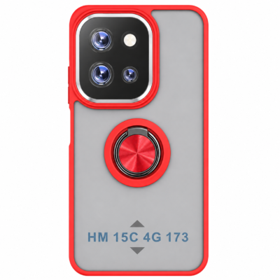 Funda con Anillo Integrado para Xiaomi Redmi 15C - Rojo