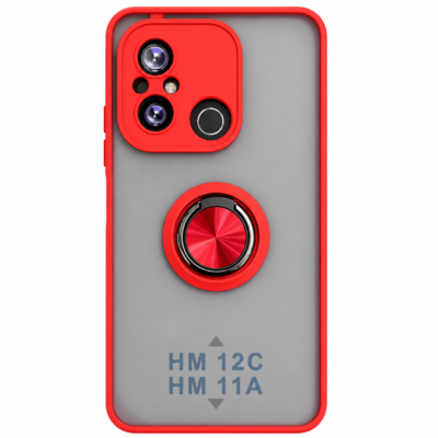 Funda con Anillo Integrado para Xiaomi Redmi 12C - Rojo