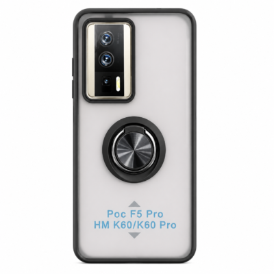 Funda con Anillo Integrado para Xiaomi POCO F5 PRO - Negro