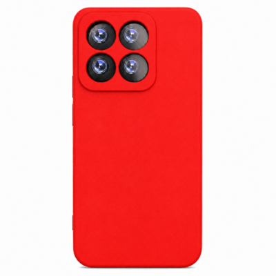 Funda de Silicona con Protección de Cámara – Antigolpes y Tacto Suave para Xiaomi Mi 14T Pro - Rojo