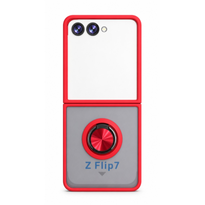 Funda con Anillo Integrado para Samsung Z FLIP 7 - Rojo