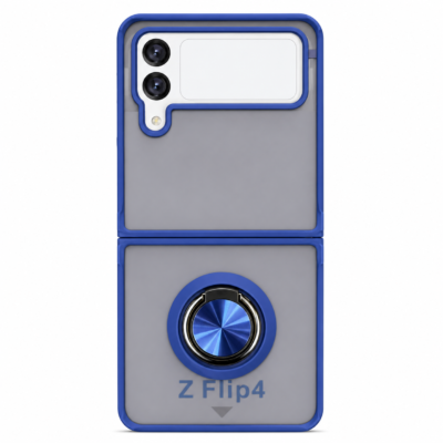 Funda con Anillo Integrado para Samsung Z FLIP 4 - Azul