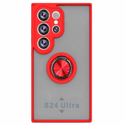 Funda con Anillo Integrado para Samsung S24 ULTRA - Rojo