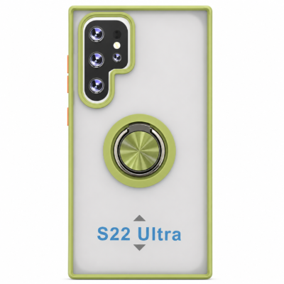 Funda con Anillo Integrado para Samsung S22 ULTRA - Verde