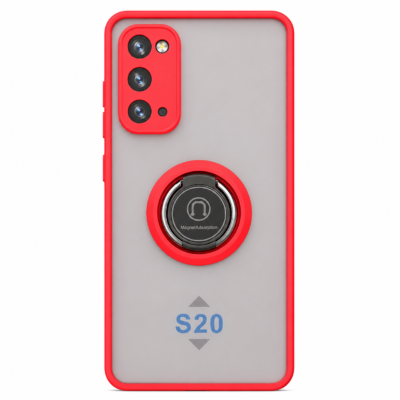 Funda con Anillo Integrado para Samsung S20 - Rojo