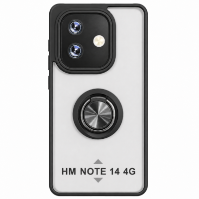 Funda con Anillo Integrado para Xiaomi Redmi Note 14 4G - Negro