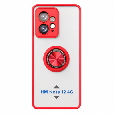 Funda con Anillo Integrado para Xiaomi Redmi Note 12 4G - Rojo