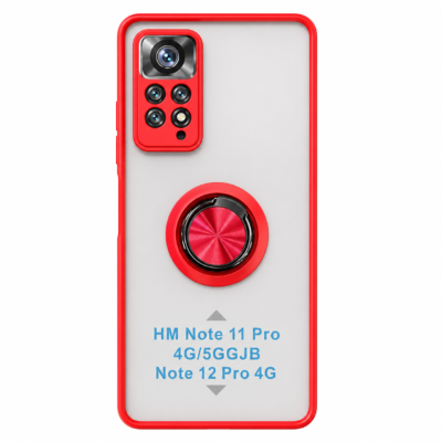 Funda con Anillo Integrado para Xiaomi Redmi Note 11 PRO - Rojo