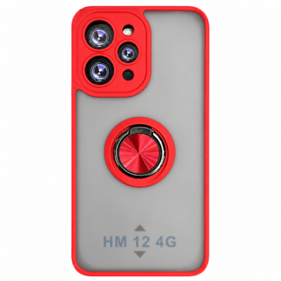Funda con Anillo Integrado para Xiaomi Redmi 12 - Rojo