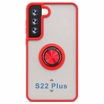 Funda con Anillo Integrado para Samsung S22 PLUS - Rojo