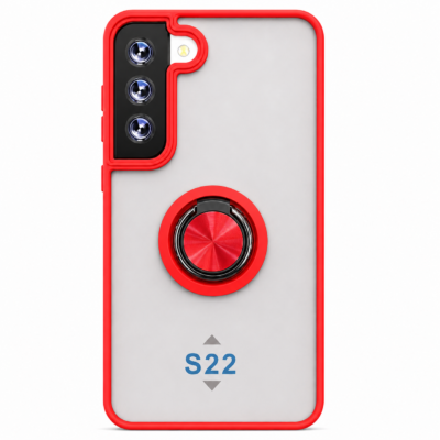 Funda con Anillo Integrado para Samsung S22 - Rojo