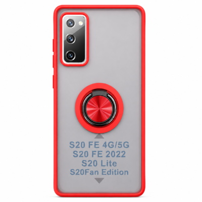 Funda con Anillo Integrado para Samsung S20 FE - Rojo