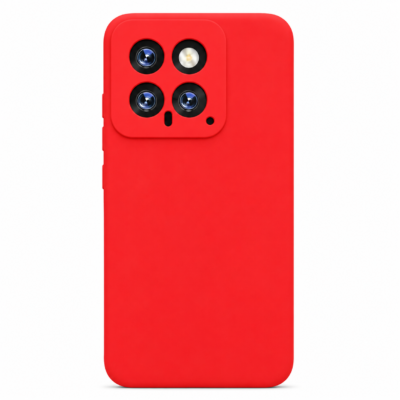 Funda de Silicona con Protección de Cámara – Antigolpes y Tacto Suave para Xiaomi Mi 14 - Rojo