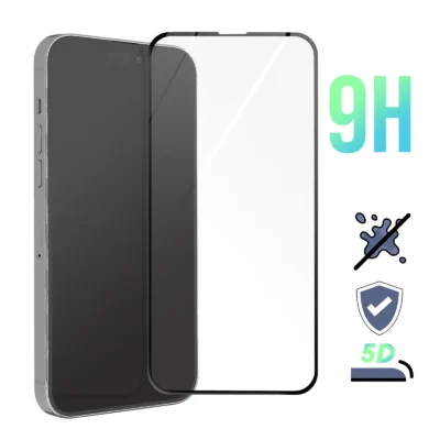 Protector de Pantalla de Cristal Templado Full Cover para iPhone 13 Mini – Borde Negro