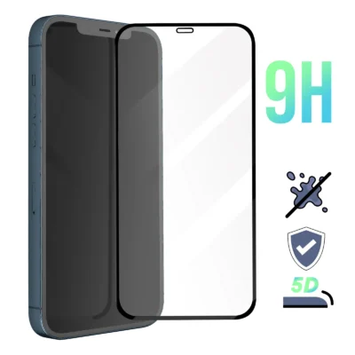 Protector de Pantalla de Cristal Templado Full Cover para iPhone 12 Mini – Borde Negro