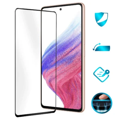 Protector de Pantalla de Cristal Templado Full Cover para Samsung Galaxy A53 – Borde Negro