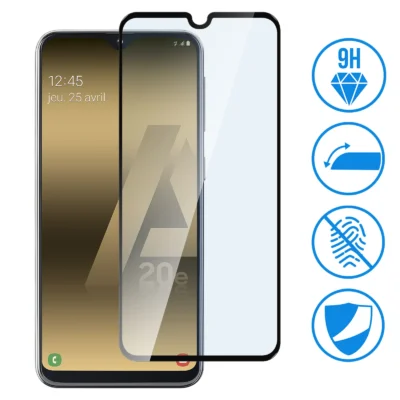 Protector de Pantalla de Cristal Templado Full Cover para Samsung Galaxy A20e – Borde Negro