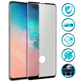 Protector de Pantalla de Cristal Templado Full Cover para Samsung Galaxy S10 Plus – Borde Negro