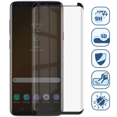 Protector de Pantalla de Cristal Templado Full Cover para Samsung Galaxy S8 – Borde Negro
