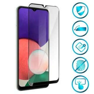 Protector de Pantalla de Cristal Templado Full Cover para Samsung Galaxy A22 5G – Borde Negro