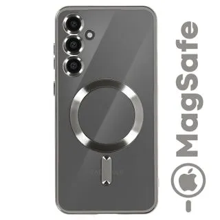 Funda Magnética MagSafe para Samsung Galaxy S25 con Marco Metálico y Protección de Cámara - Plata