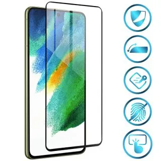Protector de Pantalla de Cristal Templado Full Cover para Samsung Galaxy S21 Fe– Borde Negro