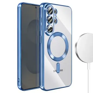 Funda Magnética MagSafe para Samsung Galaxy S26 Ultra con Marco Metálico y Protección de Cámara - Azul