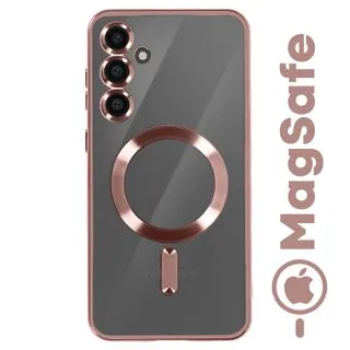Funda Magnética MagSafe para Samsung Galaxy S25 con Marco Metálico y Protección de Cámara - Rosa