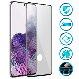 Protector de Pantalla de Cristal Templado Full Cover para Samsung Galaxy S20 – Borde Negro