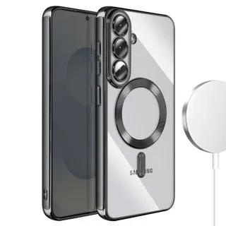 Funda Magnética MagSafe para Samsung Galaxy S26 Plus con Marco Metálico y Protección de Cámara - Negro