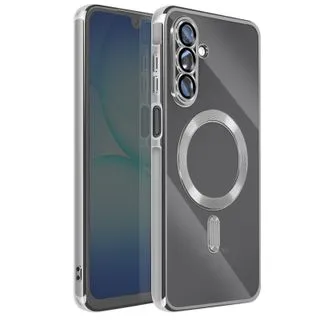 Funda Magnética MagSafe para Samsung Galaxy A17 con Marco Metálico y Protección de Cámara - Plata