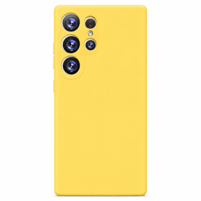 Funda de Silicona con Protección de Cámara – Antigolpes y Tacto Suave para Samsung Galaxy S23 Ultra - Amarillo