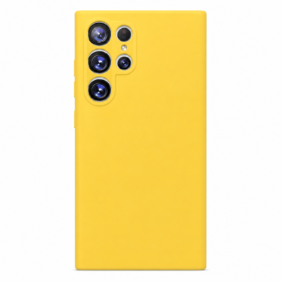 Funda de Silicona con Protección de Cámara – Antigolpes y Tacto Suave para Samsung Galaxy S22 Ultra - Amarillo
