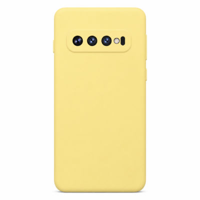 Funda de Silicona con Protección de Cámara – Antigolpes y Tacto Suave para Samsung Galaxy S10 Plus - Amarillo