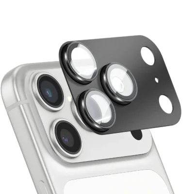 Protector de Cámara Trasera Completo para iPhone 17 Pro Max – Cristal Templado y Protección de Lentes - Negro