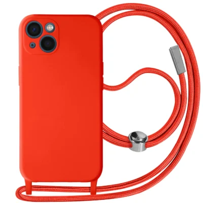 Funda con Cordón para iPhone 13 - Rojo