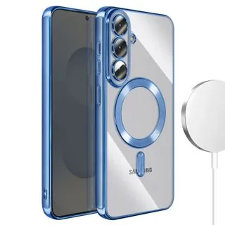 Funda Magnética MagSafe para Samsung Galaxy S26 Plus con Marco Metálico y Protección de Cámara - Azul