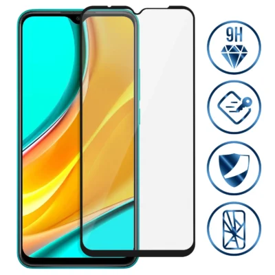 Protector de Pantalla de Cristal Templado Full Cover para Xiaomi Redmi 9 – Borde Negro