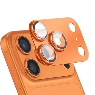 Protector de Cámara Trasera Completo para iPhone 17 Pro Max – Cristal Templado y Protección de Lentes - Naranja