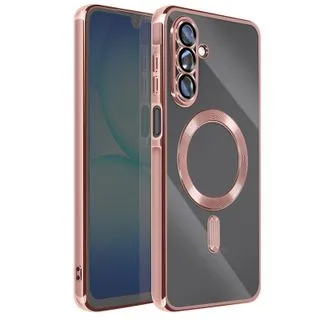 Funda Magnética MagSafe para Samsung Galaxy A17 con Marco Metálico y Protección de Cámara - Rosa