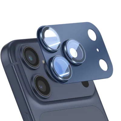 Protector de Cámara Trasera Completo para iPhone 17 Pro Max – Cristal Templado y Protección de Lentes - Azul