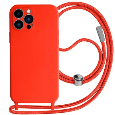 Funda con Cordón para iPhone 13 Pro - Rojo
