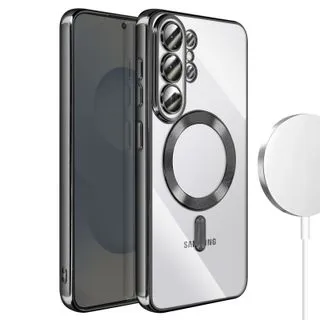 Funda Magnética MagSafe para Samsung Galaxy S26 Ultra con Marco Metálico y Protección de Cámara - Negro