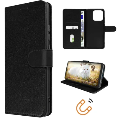 Funda de Cuero en Libro para Xiaomi Redmi 12C - Negro